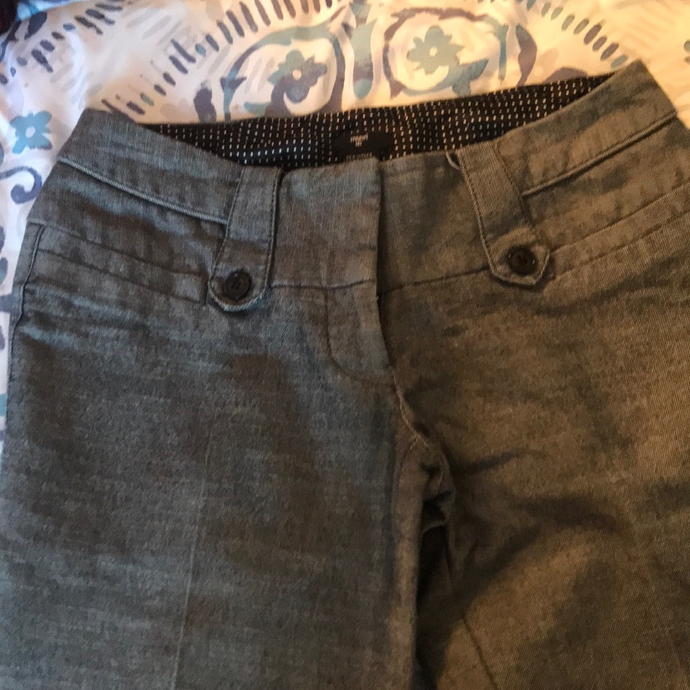 Gray work trousers